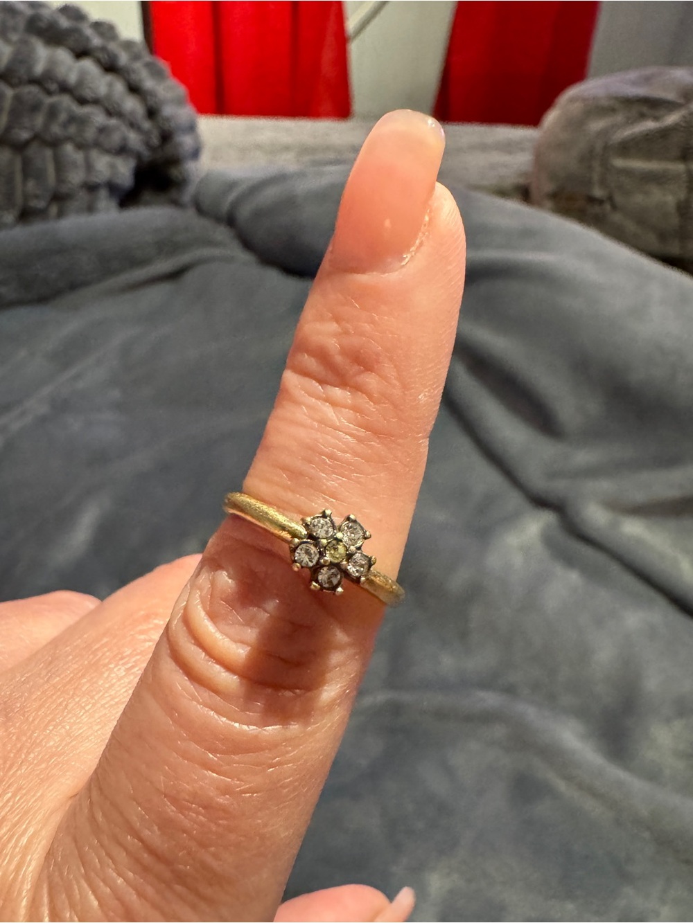 Chloe + Isabel Gold Floral Cluster Ring with Clear Stones - Women's Jewelry
